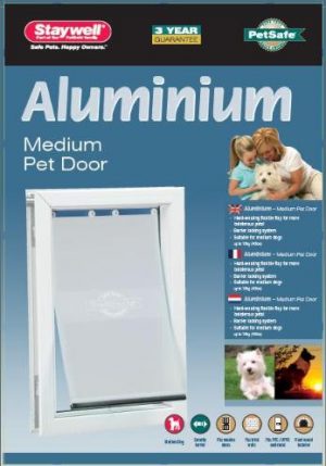 Petsafe hondenluik tot 18 kg aluminium wit